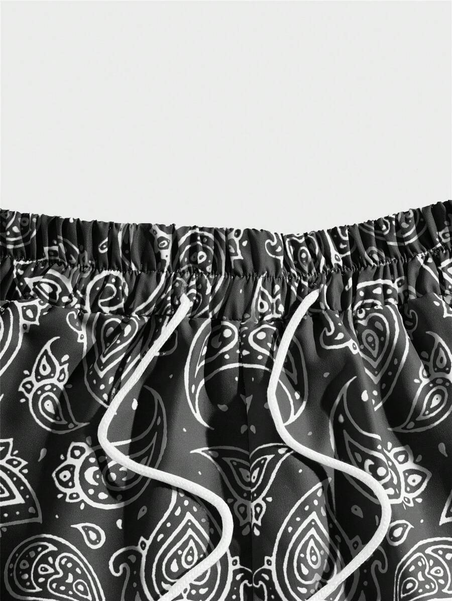 Star Paisley Drawstring Waist Shorts