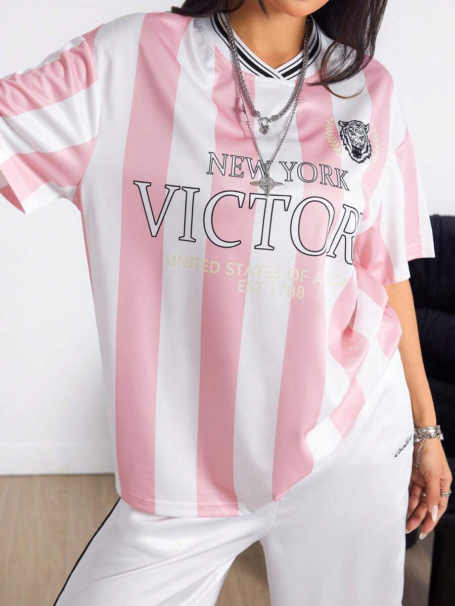 V-Neck Football Jersey T-Shirt