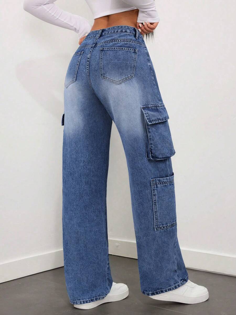 Ladies' Multi Pocket Straight Leg Denim