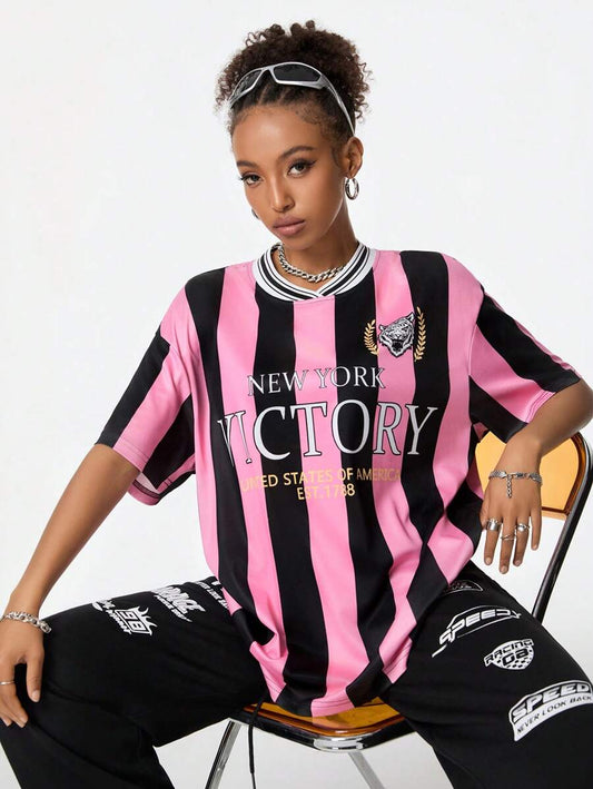 V-Neck Football Jersey T-Shirt