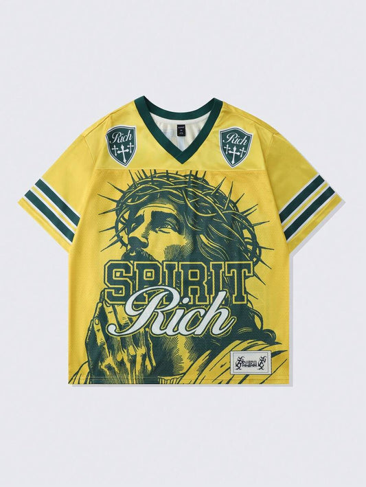 Mesh Patchwork Short Sleeve T-Shirt