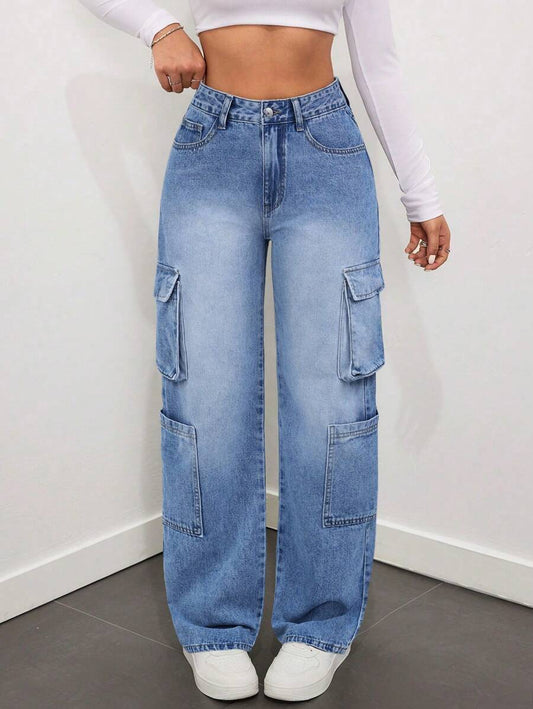 Ladies' Multi Pocket Straight Leg Denim