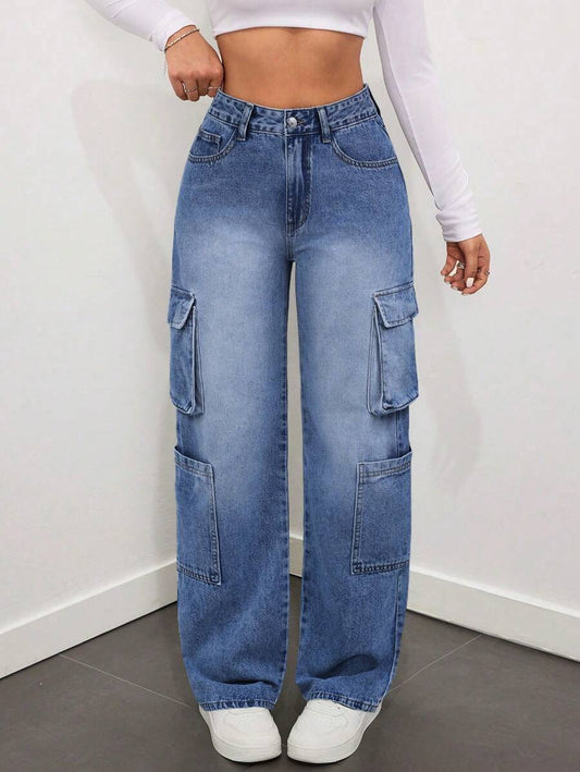 Ladies' Multi Pocket Straight Leg Denim