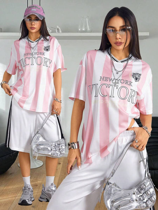 V-Neck Football Jersey T-Shirt